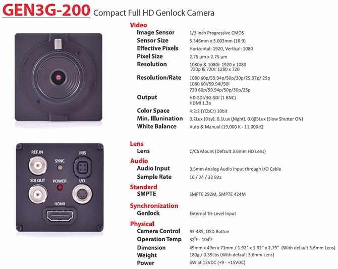 GEN3G-200 Technical Specifications